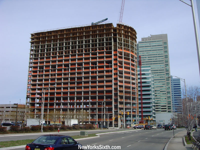 The Westin in Jersey City with the Newport Center office towers behind it