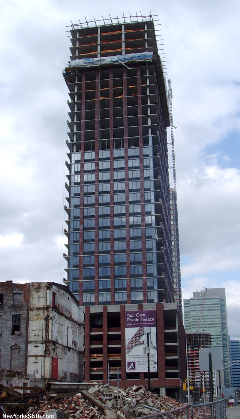 Athena condominium Tower along Washington Street in Jersey city