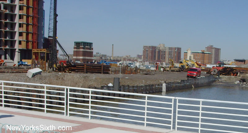 Construction on Aqua, in Newport, Jersey City, began a few weeks ago, though mostly has been simple pilings so far