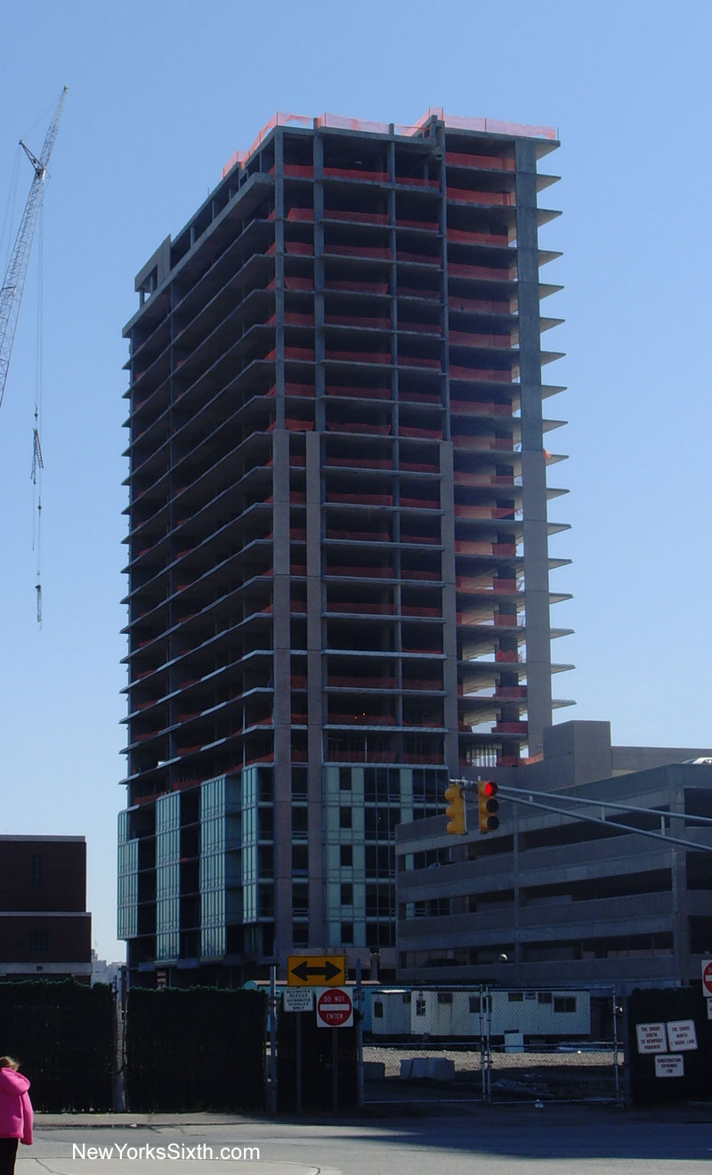 The Shore Club North Tower is getting glass installed