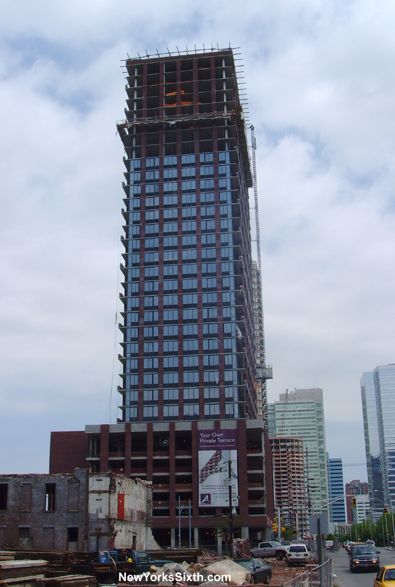The Athena Tower along Washington Street in Jersey City