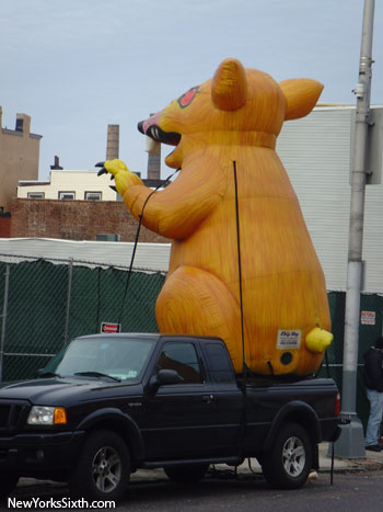 Union Rat erected on Newark Avenue in downtown Jersey City