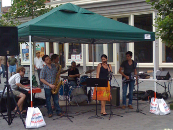 The one and nines, a Jersey City R&B band, playing at the Groove at Grove Concert Series