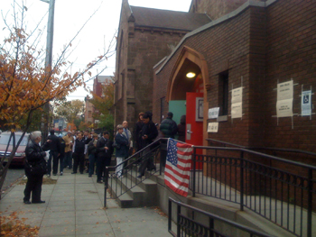 Polling stations for District 13, 14, and 15 at Grace Van Vorst Church in downtown Jersey City