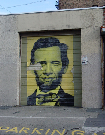 President Elect Obama as President Lincoln, Coles Street, Downtown Jersey City